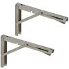 SOTECH 1 paio di console pieghevoli per carichi pesanti, vero acciaio inossidabile (300 x 175 mm), portata fino a 150 kg, per montaggio a parete, supporti per ripiani di SO-TECH®