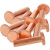 MroMax Diametro 6mm Lungo 25mm Testa Piatta Bulloni Rame Solido Rivetti Di Fissaggio Rivetti Ottone Tono 10pcs