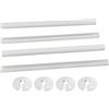 Todikaper Set di 4 coperture e collari per tubi del radiatore, 15 x 300 mm, in plastica bianca, per riscaldare tubi di scarico dell'acqua e del gas