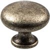 Gedotec Design Pomello per mobili bianco opaco pulsante per armadio Vintage per cassetti - H10303 - Elegante maniglia per mobili anticato rotondo - Pomello cilindrico Ø 31 mm - 1 pezzo