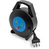 Mach Power Prolunga Elettrica Avvolgicavo 5 Metri, 2 Prese Bipasso 10/16A, Cavo 3G1.0mm?, Spina 16A, Protezione Termica (MP-CR5MB)