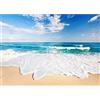 Runa Art Carta da parati fotografica mare Moderno Vello Soggiorno Camera Da Letto Sala - Made in Germany - beige blu 9007010c