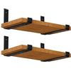 SJH Staffa per mensole in legno nero resistente con labbro, 30/40/50 cm di larghezza, supporto per mensole a forma di L, vite inclusa
