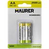 Ferramenta BATTERIA RICARICABILE STILO MAURER CONF PZ 2 CAPACITA' 2500 MAH Volt 1,2 - AA HR6