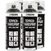 TECPO Vernice spray per tappeti, 4 x 400 ml, colore antracite, per tappeti, tappetini auto, tappetini, tetto, tessuto, gomma, plastica, per interni