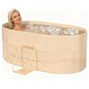 Plasaig vasca da bagno portatile adulti 123 x 52 x 53cm,2 pannelli di sostegno laterali, pieghevole, Bagno di ghiaccio 2 fori di drenaggio (Giallo)