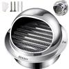 Generic Griglia Di Ventilazione In Acciaio Inox70, 80, 90, 100, 120, 150, 160, 200 mm Presa d'aria Rotonda Con Rete AntisInsetti E 45° Lamelle, Coperture Aerazione per Cucina,Ufficio(90mm/3.54in)