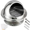 Generic Griglia di Ventilazione, Presa d'Aria Rotonda in Acciaio Inox 50 60 70 80 100 150 180mm Copertura di Ventilazione con Rete AntisInsetti per Casa, Bagno, Parete, Sfiato di Scarico(120mm/4.7in)