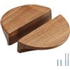 Evionlin 1 coppia (2 pezzi) di maniglie circolari in legno di noce, 15 cm, per armadietti e cassetti da cucina