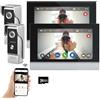 ANJIELO SMART Sistema videocitofonico cablato Tuya WiFi 7 pollici touch screen 1080P campanello intelligente Tuya APP Kit citofono 2 porte sblocco (2 Campanello+2 Monitor)