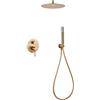MICE COLLECTION MICE - Set doccia da incasso a soffitto - kit monocomando doccia per bagno a 2 vie - Rubinetteria bagno oro spazzolato - doccia incasso soffitto monocomando