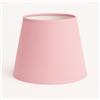 Generico 30 cm Paralume Cono, Tessuto di Cotone con PVC Bianco, Prodotto Artigianale, per Lampada da Tavolo, Piantana (Rosa)