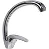 Vetrine in rete Vetrineinrete® Rubinetto per lavello da cucina a canna alta miscelatore per lavandino monocomando monoforo orientabile girevole in ottone cromato 52332 B34