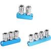 SagaSave 3 pezzi in alluminio compressore d'aria splitter, 2 vie 3 vie 4 vie dritto raccordo collettore raccordo raccordo tubo aria splitter accoppiatore