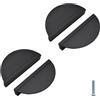 INCREWAY Maniglie per Cassetti Mezzaluna, 4 Pezzi Maniglie per Armadio in Lega di Alluminio Pomelli Semicircolari Decorativi, Nero