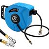 BRICOZONE Avvolgitubo Aria Compressa Fissaggio A Parete Salvaspazio Tubo Accessorio Compressore Aria Con Giunto Rapido 1/4 Riavvolgitore Automatico E Auto-stop Pressione Max 24 Bar (Tubo 10 mt)