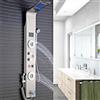 SR-Sanitaer Pannello doccia a LED con funzione bidet in acciaio inox con indicatore di temperatura e 2 funzioni di massaggio, colore: nichel levigato