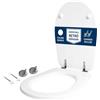 Hydro Home Copriwater Compatibile Retrò Kerasan, Sedile WC in Legno Rivestito Resina Poliestere Bianco Lucido, Tavoletta Water con Cerniere in Metallo e Fissaggio dal Basso