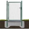 Aopunly - Cancello da giardino in metallo 125x100 cm, porta da giardino in acciaio zincato a tubo tondo verde, con maniglia, serratura e 3 chiavi, robusto cancello da cortile per recinzione da