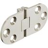 Gedotec Cerniera per mobili cerniera per tavoli pieghevoli in ottone per tavoli pieghevoli e macchine da cucire | Cerniera per tavolo nichelata opaca | 30x65mm | Accessori per mobili | 1 Pezzo