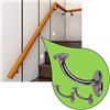 Parpyon® Supporti per corrimano a muro Staffe tubo passamano legno o Ferro accessori per ringhiere, Reggi Tubi con tasselli e viti prodotto italiano (Supporti V42, Cromo-V42)