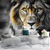 Generic Carta da parati Animali Selvatici Leoni Realistico Adesivi Murali 300 x 210 cm Camera da Letto Soggiorno Cucina Bagno Decorazione Murale Giallo grigiastro