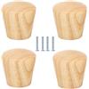 PIYYQNY Maniglie Ante Armadio 4 Pezzi Pomelli E Maniglie In Legno Massello Mini Maniglia Cassetto Dell'Armadio Maniglia Piccola Rotonda,Cera Bianca,Piatto 22 * 20mm