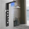 OGOMONDO Colonna Pannello Doccia Shine Acciaio 4 Funzioni Luce LED Display Temperatura Effetto Pioggia Cascata Anticalcare (Nero)