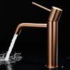 NOLUXA IMEX - Rubinetto Lavabo Oro Rosa Spazzolato | Rubinetto Bagno Monocomando Acqua Fredda/Calda | Rubinetto Bocca Bassa in Ottone | Risparmio Idrico, Facile Installazione | Serie Monza