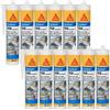 SIKA - Silicone sanitario - SikaSeal 108 Sanitario, Grigio - Mastice Cucina & Bagno Antimuffa - Guarnizioni a lunga durata su multi-supporto - Cartone da 12 cartucce da 300 ml