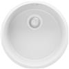 PRIMAGRAN Lavello da Cucina Tutto Bianco 46x46cm, Lavandino in Granito a 1 vasca + Sifone Classico, Lavabo da Cucina Incasso al Mobile 50cm - La Valletta Slim S008