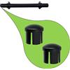 Parpyon® Supporti per corrimano a muro Staffe tubo passamano in Ferro accessori per ringhiere, Reggi Tubi con tasselli e viti prodotto italiano (Tappi 764, Nero-764)