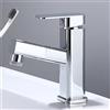XJTNLB Rubinetto Bagno con Doccetta Estraibile Miscelatore Monocomando Lavabo Miscelatori con Doccetta a 2 Modalità Rubinetti Bagno Estraibile Cromo-A
