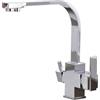 XJTNLB Rubinetto Lavello 3 Vie Cucina Cromo Rubinetteria Cucina per I sistemis Osmosi Rubinetti da Cucina a 3 Vie con Doppia Leva Girevole a 360 °