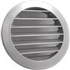 Intelmann Griglia di protezione dagli agenti atmosferici nero/grigio DN: 100, 125, 150, 160, 200. Griglia di ventilazione rotonda in alluminio con zanzariera., Grigio
