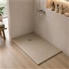 Inbagno Piatto doccia marmoresina con effetto pietra serie Karen, in diverse dimensioni e colori, spessore ultraslim 3 cm, riducibile su misura, COMPLETO di kit scarico (70x90, Beige)