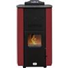 STUFE A PELLET ITALIA Asia Pulizia Automatica 24 KW WiFi - Stufa a Pellet Idro per Riscaldamento e Acqua Calda Efficienza 92% Scalda 180m² Autonomia 22H Programmabile 5 Potenze Garanzia 24 Mesi Rosso