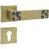 domino TORO-QR M3 MAT - Maniglia per porta della camera, dell'ufficio, della cantina e della porta interna, in bronzo Znal