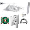 vanvilla Sistema doccia con miscelatore incasso doccia di Hansgrohe Vernis Shape e doccia a pioggia vanvilla con miscelatore, soffione doccia angolare, kit doccia HG32-ob cromo