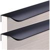 AGINOS Maniglie Invisibili per Porte de Guardaroba Maniglia Nere per Armadio da Cucina Maniglioni per Mobili da Camera da Letto da 2 Pezzi Maniglie dei Cassetti in Lega di Alluminio (Length 200mm)