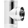 FORTUNATO Raccordo a T 90° in Acciaio Inox per Canna Fumaria, Spessore 0,5 mm, Diametri Ø 80/150/180 mm, Ottimizzazione Flusso dei Fumi (Ø 180 mm)