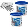 MAPEI Eco Prim Grip Plus Kit Primer Universale, 2 x 1 kg, con Guanti Protettivi in Nitrile, Resine Sintetiche, Certificato EC1 Plus, per Piastrelle e Superfici Difficili