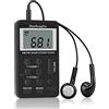 SHUAIGUO HRD-103 AM Radio FM digitale Ricevitore stereo a 2 bande Radio tascabile portatile w/Cuffie Schermo LCD Batteria ricaricabile Cordino