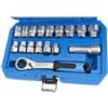 Generico Set 17 PZ Chiavi a Bussola Passanti 10-24 mm con Cricchetto Reversibile Softgrip, Prolunga e Riduttori - Kit Professionale in Acciaio con Valigetta Colore Casuale - Art. 07472