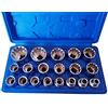 topolenashop SET 19 CHIAVI A BUSSOLA TORX MILLERIGHE IN LEGA DA 1/2'' SCANALATO 8-32mm CR-V