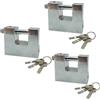 Paluplus 3 Lucchetti Corazzati Piccoli in Metallo da 50 mm, lucchetto antiscasso di sicurezza con 3 Chiavi, grillo rotante da 5mm, per Serrande, bici, Garage -7607