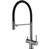ZPSPZ Rubinetto 3 Vie Cucina, Miscelatore Cucina 3 Vie Ottone Girevole Cucina Filtro Acqua Rubinetto-Grigio