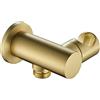 DELURA Supporto for doccia, Supporto for staffa for doccia portatile Supporto for soffione doccia regolabile in ottone massiccio Supporto for bacchetta for doccia con presa acqua 1/2, Oro spazzolato,Rotondo