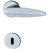 Ghidini Maniglia per porte interne LEAF, zama, in diverse finiture, con rosetta tonda Ø 50x5 mm e bocchetta foto CHIAVE, adatta per porte con spessore di 38-42mm (ZCS)