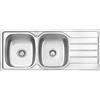 JASSFERRY Lavello da cucina 2 Vasca doppia in Acciaio Inox Spazzolato, scolapiatti reversibile Lavandino, con set di rifiuti